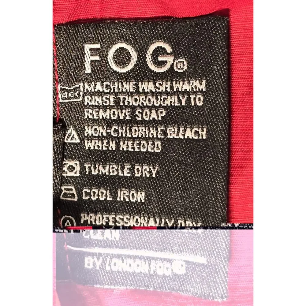 FOG By London Fog Men's Hooded Windbreaker Red Blue Zip Up Jacket Size Large